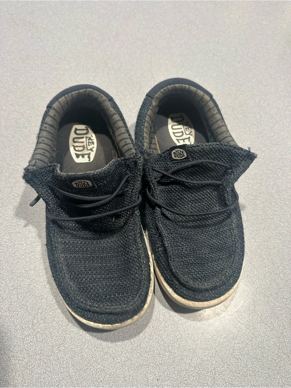 Hey Dude Kids Black Knit Slip-On Sneakers